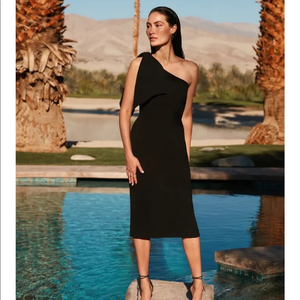 Dress The Population Tiffany One-Shoulder Midi Dress